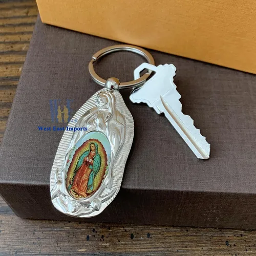 Miniatura 6 de Nuestra Señora de Guadalupe Bautismo Llavero Favores (12 PCS) Recuerdos De Mi Bautizo Primera Comunión Nuestra Virgen De Guadalupe Llaveros, plateado