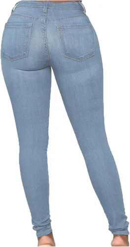 Miniatura 5 de Pantalones de mezclilla ajustados de cintura alta de corte grande, pantalones de mezclilla ajustados para mujer, pantalones de mezclilla