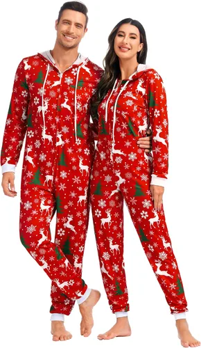 Miniatura 2 de Pijama de Navidad para adultos, mameluco para la familia, para Navidad