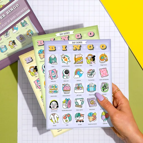 Miniatura 6 de Knock Knock Bingo de baby shower, 12 tarjetas reutilizables para jugar en baby showers
