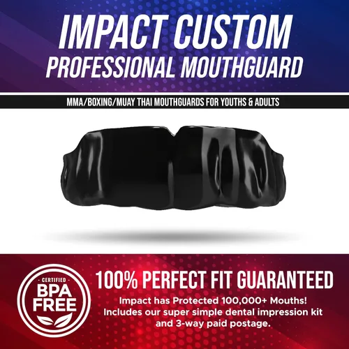 Miniatura 2 de Protector bucal profesional resistente a altos impactos, amoldable para MMA, boxeo y Muay Thai, negro, M/ L