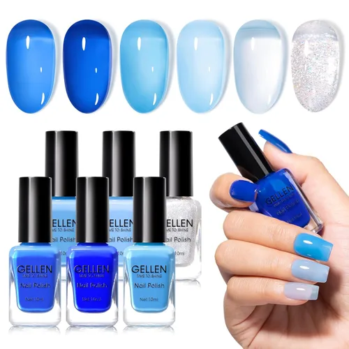 Miniatura 41 de GELLEN Juego de Esmalte de Uñas en 4 Colores Negro, Blanco, Gris & Base y Capa Superior, Esmalte de Uñas de Tendencia Otoño/Invierno Negro, Blanco