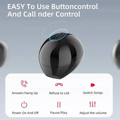Miniatura 5 de Auriculares inalámbricos Bluetooth invisibles para dormir de lado, auriculares invisibles más pequeños, cómodos con bloqueo de ruido, auriculares