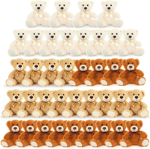 Miniatura 26 de MorisMos 10 Osos de Peluche a Granel para Baby Shower, Osos de Peluche Lindos de 14 Pulgadas Animales de Peluche de Felpa, Pequeños Osos de Peluche