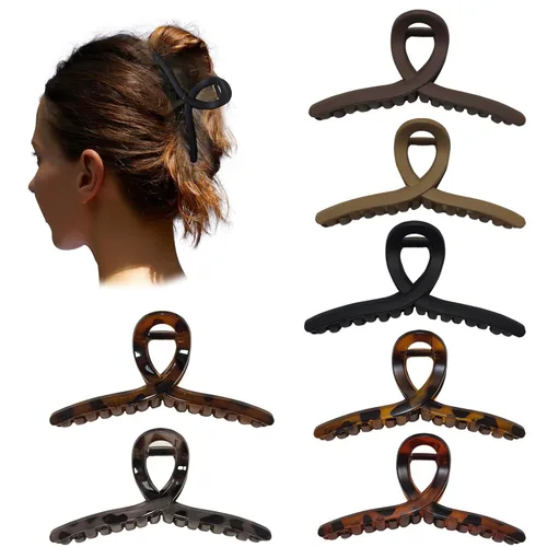 Miniatura 19 de Pinzas para el cabello de 4.3 pulgadas, grandes, antideslizantes, grandes mate, clip de mariposa para cabello fino y grueso, paquete de 4 4