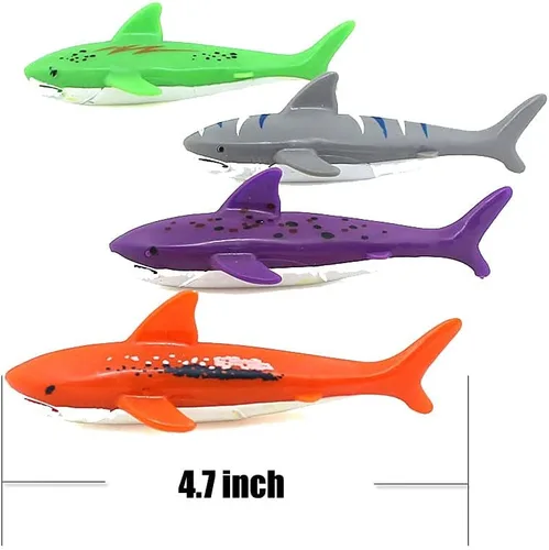 Miniatura 2 de Juguete de piscina de buceo bajo el agua, lanzamiento, torpedo, tiburón, paquete de 4