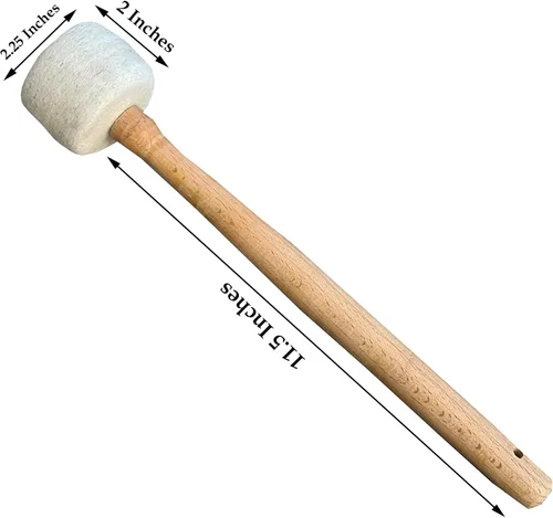 Miniatura 4 de DharmaObjects Tibetan Singing Bowls Gong Felt & Wood Striker Mallet (12" X 2")