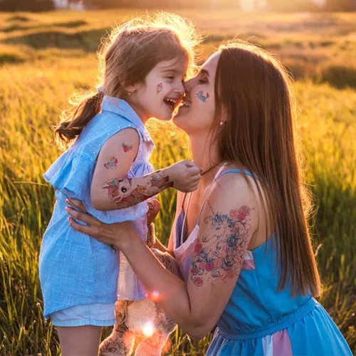 Miniatura 4 de Aresvns Lindo tatuaje temporal, lindo tatuaje falso para mujeres, tatuaje de manga Waterpoof temporal para barbacoa, piscina, fiesta en la playa