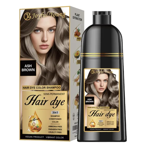 Miniatura 23 de Joyful Young Champú para teñir el cabello natural 3 EN 1, color de cabello para cobertura de canas, champú para teñir el cabello para mujeres