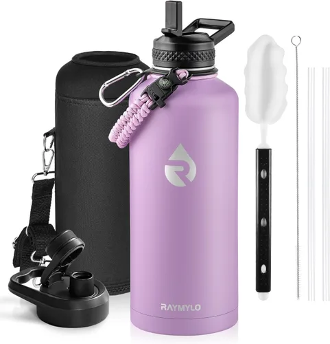 Miniatura 29 de RAYMYLO Botella de agua aislada de 24 onzas, de acero inoxidable con triple pared al vacío (fría durante 48 horas, caliente durante 24 horas), a