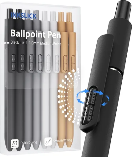 Miniatura 13 de 16 bolígrafos negros - bolígrafos de bola de punta media de 1.0 mm Bolígrafo retráctil de escritura suave para enfermeras, hombres, mujeres