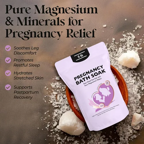 Miniatura 2 de Aromasong Baño de embarazo del Mar Muerto 5 libras – Lavanda natural pura escamas y minerales de magnesio – Embarazo, dolor muscular posparto