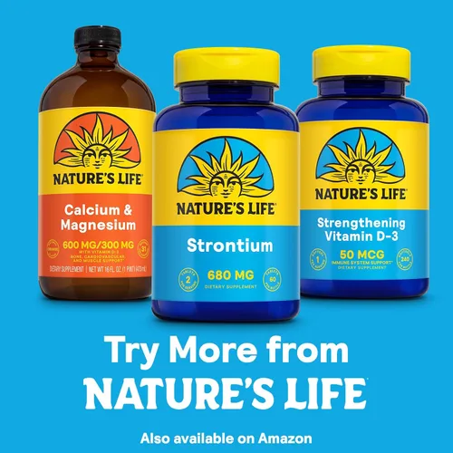 Miniatura 6 de Nature's Life Suplemento de citrato de estroncio de 680 mg para hombres y mujeres, apoyo mineral traza para la salud ósea, fórmula de alta