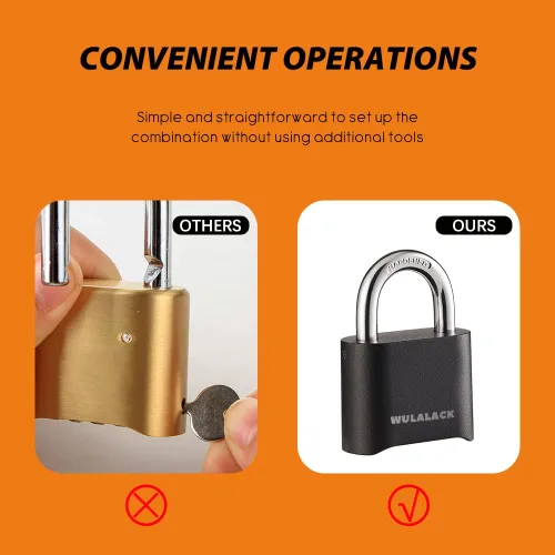 Miniatura 5 de WULALACK - Candado de combinación para exteriores, candados resistentes a la intemperie con código, combinación de candado reajustable