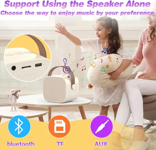 Miniatura 5 de Mini máquina de karaoke, juguetes divertidos, regalos de cumpleaños de Navidad para niños de 4 a 12 años, niñas, niños, adultos, juguetes