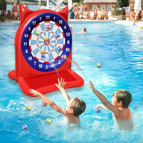 Tabla de dardos inflable grande de 47 pulgadas, juguetes de piscina con 12 bolas, juego de agua para adolescentes y adultos, piscina, patio trasero,