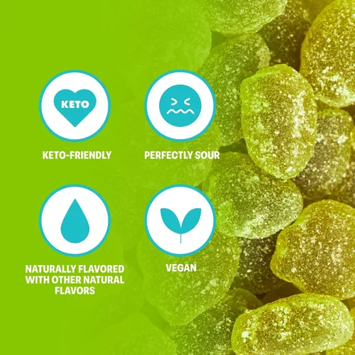Miniatura 6 de Shameless Snacks – Snacks saludables bajos en calorías, gomitas keto bajas en carbohidratos (caramelos sin gluten) – Paquete de 6 Green Apple Blast