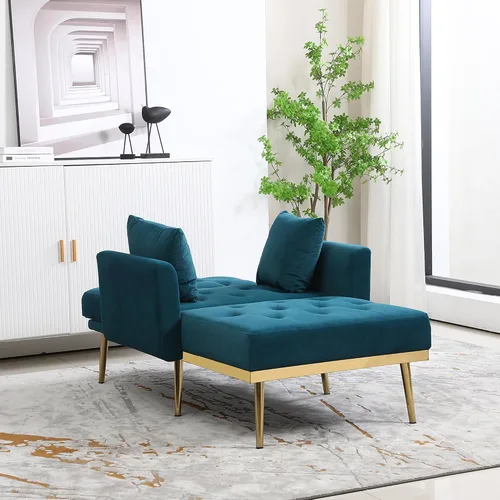 Miniatura 5 de BEEY Sofá individual de tela, cómodo sillón tapizado, muebles de sala de estar, sofá biplaza azul marino de 53 pulgadas, sofás pequeños