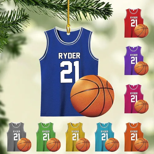 Miniatura 26 de Adorno Personalizado de Baloncesto 2025 - Adorno de Jugador de Baloncesto - Adornos de Árbol de Navidad de Baloncesto - Regalos de Jugador de Bkb 5