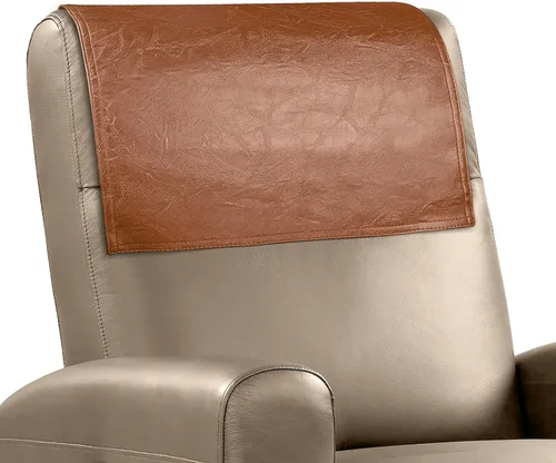 Miniatura 33 de Funda para reposacabezas para silla reclinable, protector para reposacabezas de piel sintética con correas elásticas, fundas para reposacabezas