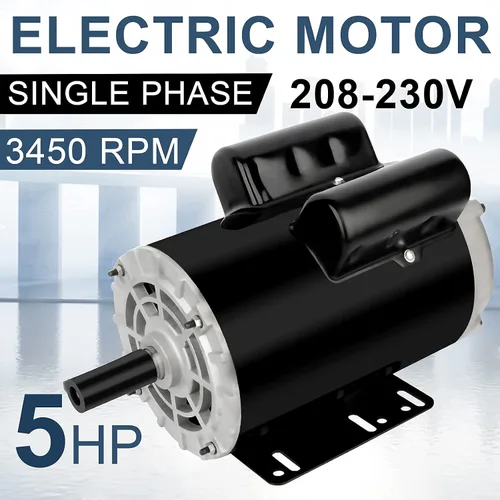 Miniatura 3 de Motor eléctrico monofásico del compresor de aire 5HP 3450RPM 208V-230V 7/8 "diámetro del eje, marco CCW 56HZ, 2 polos