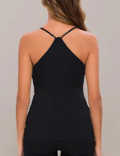Miniatura 5 de Maner - Camiseta sin mangas, de lentejuelas brillantes, para mujer, con tirantes delgados, para fiestas