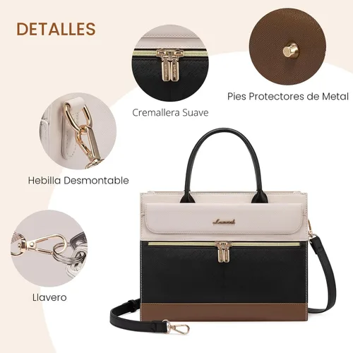 Miniatura 8 de LOVEVOOK Carteras y bolsos para mujeres, bolso de hombro de cuero bolso negro tipo tote, bolsos satchel y cruzados con asa superior para damas