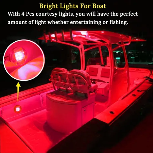 Miniatura 3 de Boaton Luces LED de pesca nocturna, cortesía, cubierta, luces de navegación para barcos, rojo Luces interiores rojas
