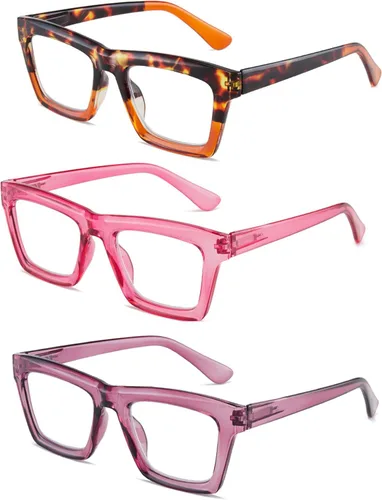 Miniatura 5 de Lentes de lectura de gran tamaño para mujeres y hombres, con bloqueo de luz azul, Oprah Square antirreflejos