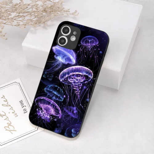 Miniatura 6 de Funda morada para iPhone 13 Pro Max, diseño de medusas marinas para niñas y mujeres, con funda de TPU suave para iPhone 13 Pro Max de 6.7 pulgadas