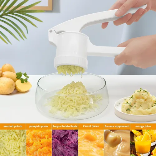 Miniatura 6 de LHS Ricer de papas, triturador de papas para papas con 3 discos intercambiables, triturador de papas de gran capacidad y herramienta de cocina