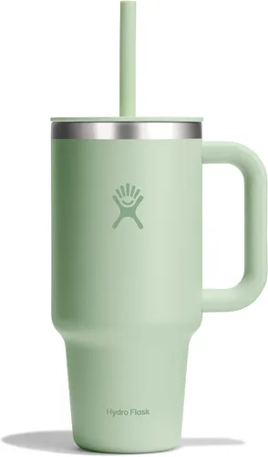 Miniatura 67 de Hydro Flask Vaso de Viaje con Asa, Tapa y Pajita - Acero Inoxidable Aislado en 24 Oz Aloe