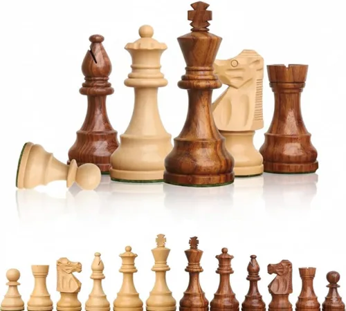 Edición Coleccionista Piezas de Ajedrez Madera Monedas Peones Ajedrez Piezas de Estatuilla (3.75 Pulgadas Marrón - Blanco)