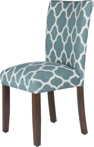 Miniatura 103 de Homepop Silla de comedor con detalles festoneados, sillas de comedor Parsons tapizadas, muebles decorativos para el hogar, tejido gris claro