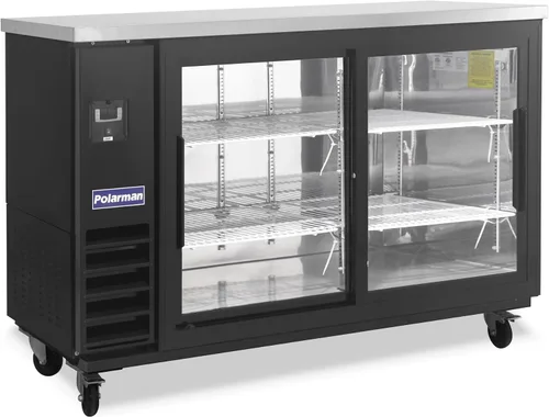 Miniatura 10 de Polarman Refrigerador de botellas con barra trasera, puerta de vidrio, refrigerador de cerveza certificado NSF/ETL, refrigerador de bebidas bajo