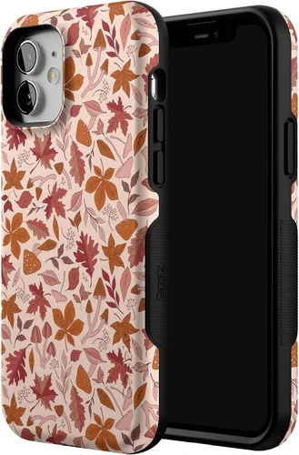 Miniatura 2 de Funda Casely para iPhone 12 Mini No puedo evitar enamorarme Hojas de otoño Compatible con MagSafe Diseño protector audaz