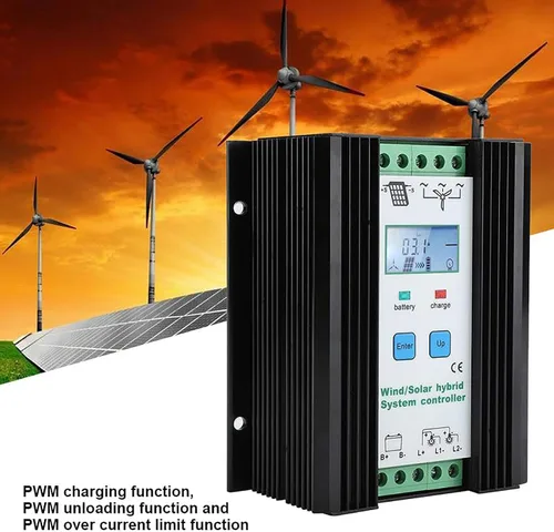 Miniatura 6 de CHRISK Controlador híbrido solar eólico de 9000 W PWM eólico controlador híbrido de energía solar controlador digital inteligente regulador de carga