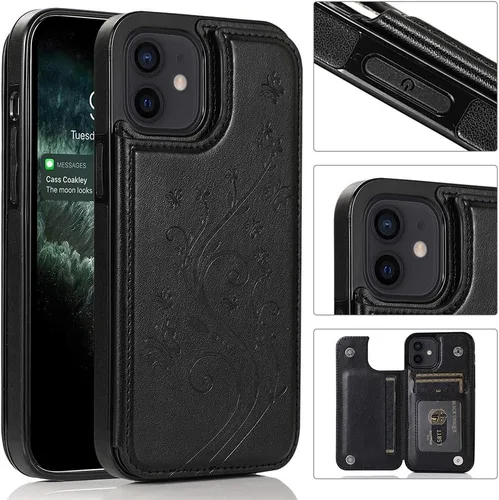 Miniatura 3 de Asuwish Funda compatible con iPhone 12 Pro iPhone12 6.1, protector de pantalla de vidrio templado, tarjetero y cartera, funda de cuero para iPhone