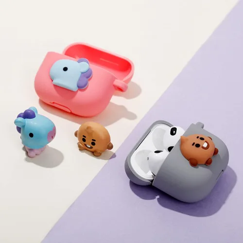 Miniatura 5 de BT21 Funda para AirPods 3, silicona pastel con carga inalámbrica [Producto oficial] [7FLAVORS] (MANG)