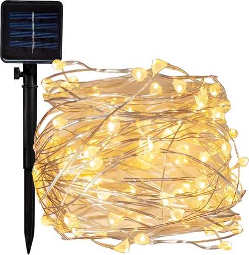 Miniatura 7 de Hometown Evolution, Inc. Tira de luces de burbujas de aire alimentadas por energía solar, 30 LED blanco cálido, 8 modos, impermeable al aire libre