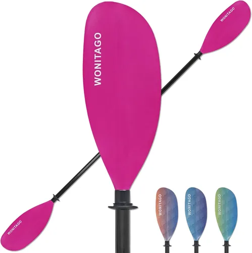 Miniatura 16 de Remo de kayak con eje de fibra de vidrio y hoja de nailon reforzado, remos de kayak ajustables, 3 piezas, 90.6-98.4 in/90-98 pulgadas, 82.7-90.6