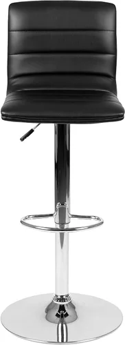 Miniatura 8 de Flash Funiture silla de bar ajustable con base cromada, Negro