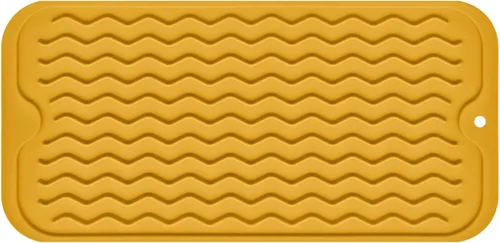 Miniatura 33 de Tapete de silicona para secar platos, antideslizante, fácil de limpiar, tapete escurridor de platos grande resistente al calor para encimera