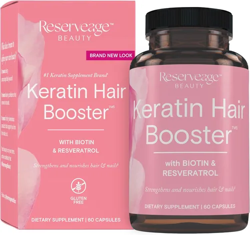 Tratamiento de queratina de Reserveage Nutrition con biotina y resveratrol para cabello, AA1140, 1, 1