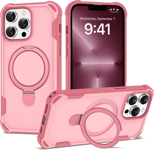 Miniatura 26 de Funda compatible con iPhone 12 y 12 Pro de 6.1 pulgadas con soporte de anillo magnético [protección militar contra caídas] [compatible con MagSafe]