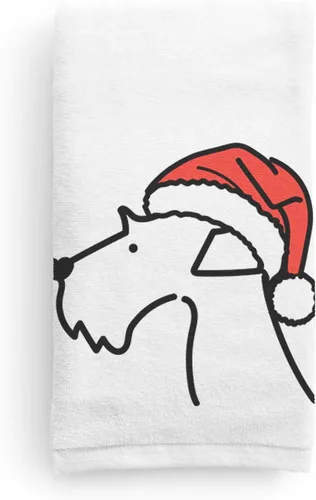 Inkopious Santa Hat Airedale Terrier - Toalla de mano decorativa - Decoración navideña para el hogar