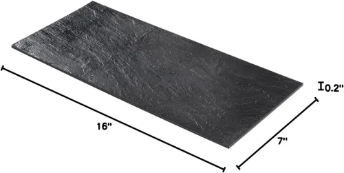 Miniatura 9 de Restaurantware Platos de servir de 16 x 7 pulgadas, 25 tablas rectangulares de charcutería, imitan el aspecto de platos de plástico negro pizarra
