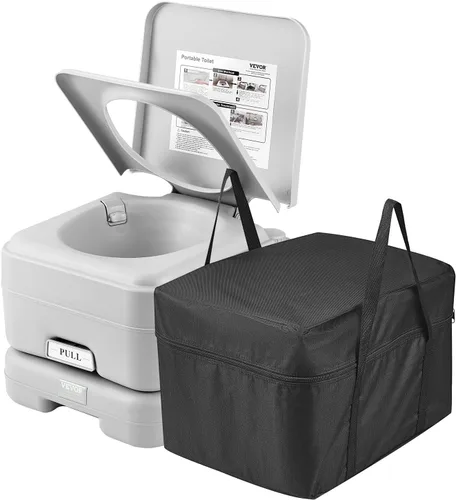 VEVOR Inodoro portátil para camping y viajes en RV, inodoro de casete con 3.2 galones, descarga presurizada con botón pulsador, sellado a prueba de