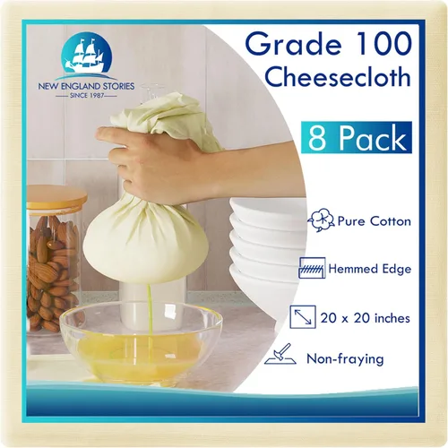 Miniatura 12 de 2 yardas de paño de queso reutilizable, grado 100, paño de queso para colar artesano, colador de tela de muselina 100% algodón sin blanquear