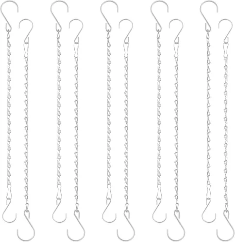Miniatura 12 de Cadena de cesta colgante, cadenas negras de 3 puntos de 20 pulgadas con ganchos para cestas colgantes, macetas, perfectas para decoración de Negro-3